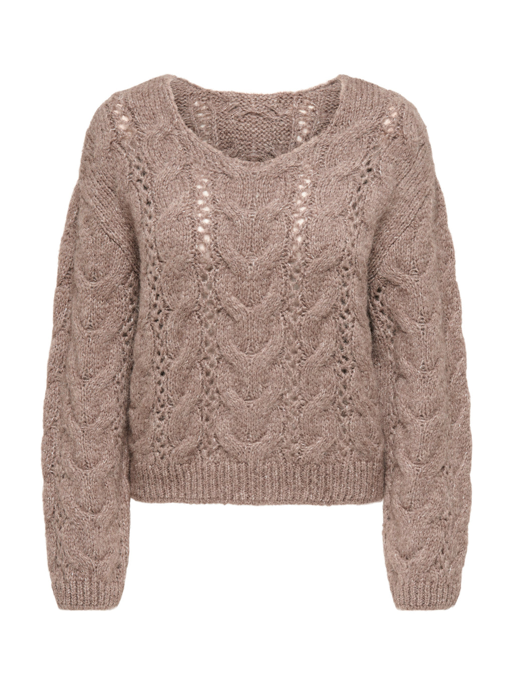 Maglia JDY Dinea Marrone con lavorazione a trecce 15379749 /Brownie JDY 