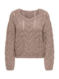 Maglia JDY Dinea Marrone con lavorazione a trecce 15379749 /Brownie JDY 