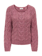 Maglia JDY Dinea Malva con lavorazione a trecce 15379749 /Grape Shake JDY 