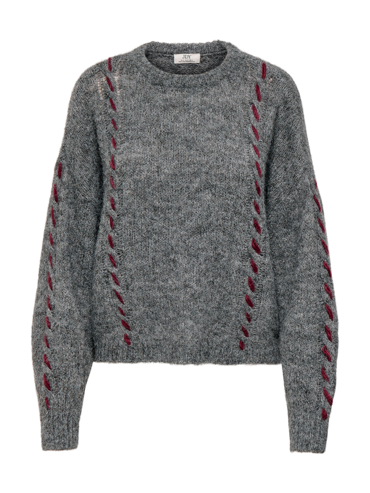 Maglia JDY Zoey Grigio cuciture decorative 15379818 /Medium Grey Melange JDY 