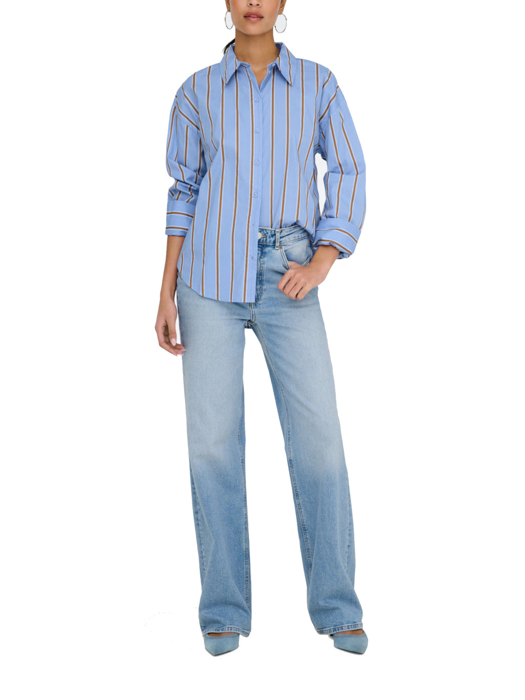 Camicia Jdy Serena Celeste a righe 15380444 /BEL AIR BLUE GOLDEN BROWN&CLOU JDY 