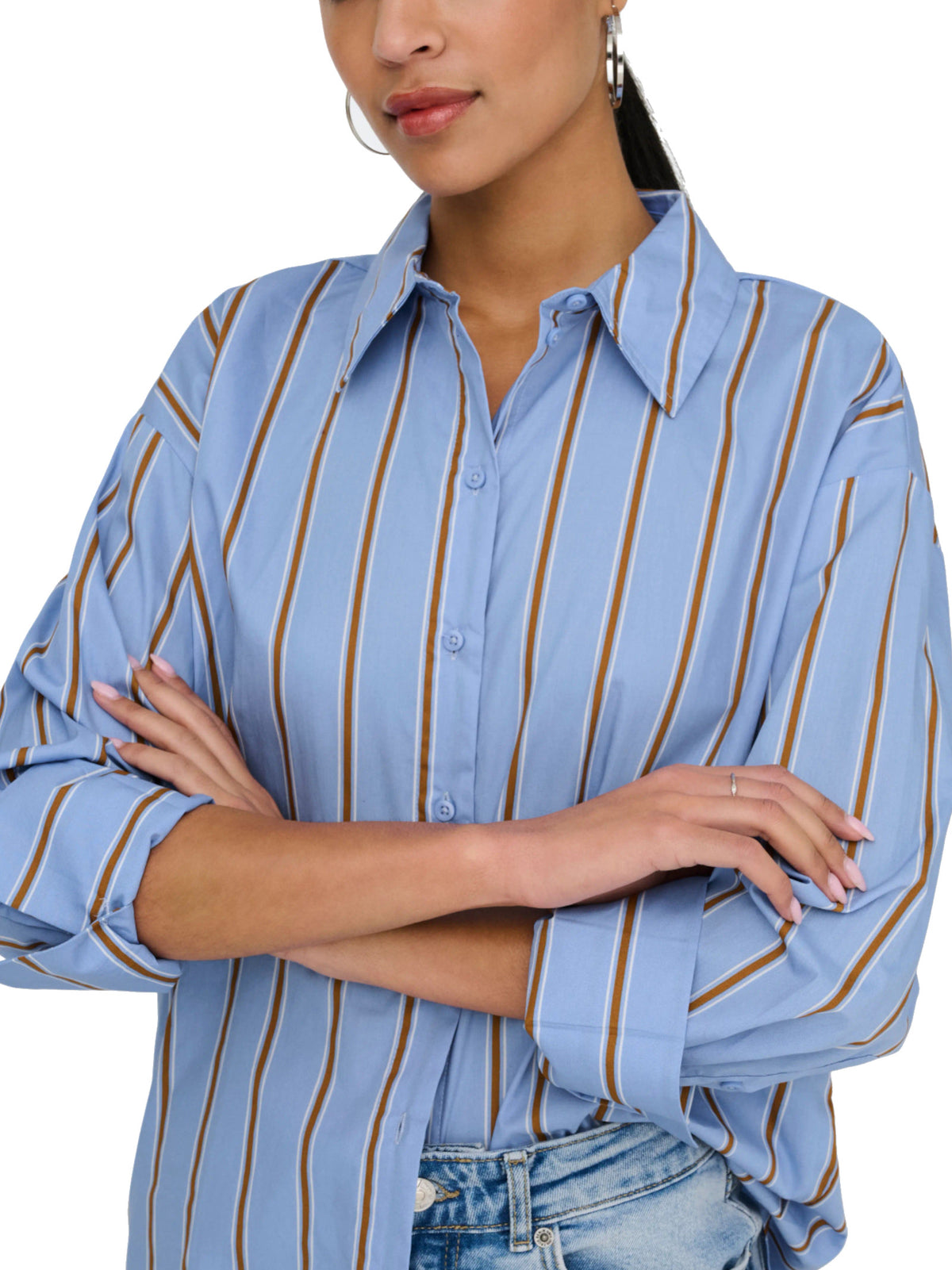 Camicia Jdy Serena Celeste a righe 15380444 /BEL AIR BLUE GOLDEN BROWN&CLOU JDY 