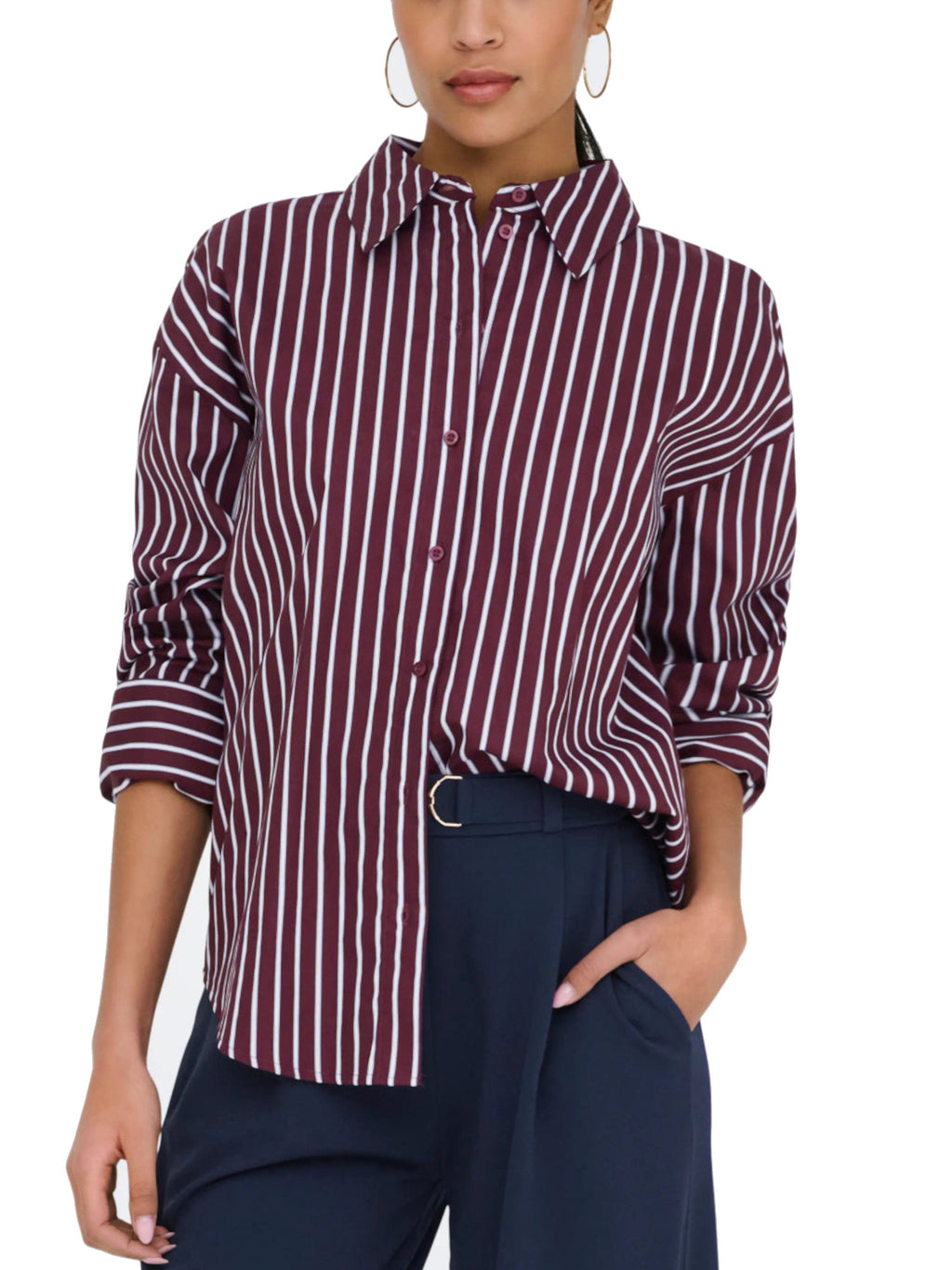 Camicia Jdy Serena Bordeaux a righe 15380444 /Port Royale JDY 