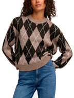 Maglia Jdy Banca Marrone a rombi 15381327 /Chocolate Torte JDY 