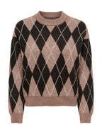 Maglia Jdy Banca Marrone a rombi 15381327 /Chocolate Torte JDY 