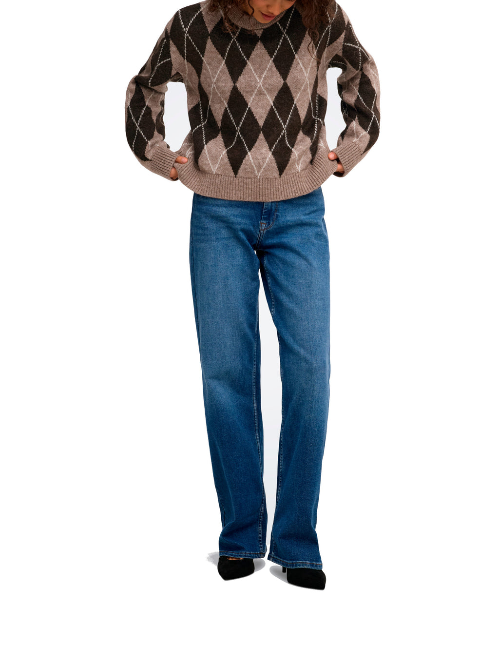 Maglia Jdy Banca Marrone a rombi 15381327 /Chocolate Torte JDY 