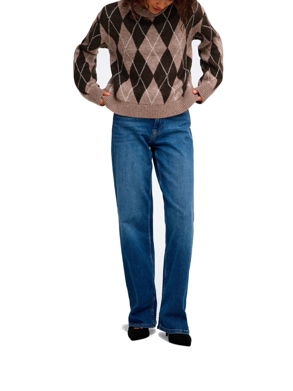 Maglia Jdy Banca Marrone a rombi 15381327 /Chocolate Torte JDY 