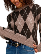 Maglia Jdy Banca Marrone a rombi 15381327 /Chocolate Torte JDY 