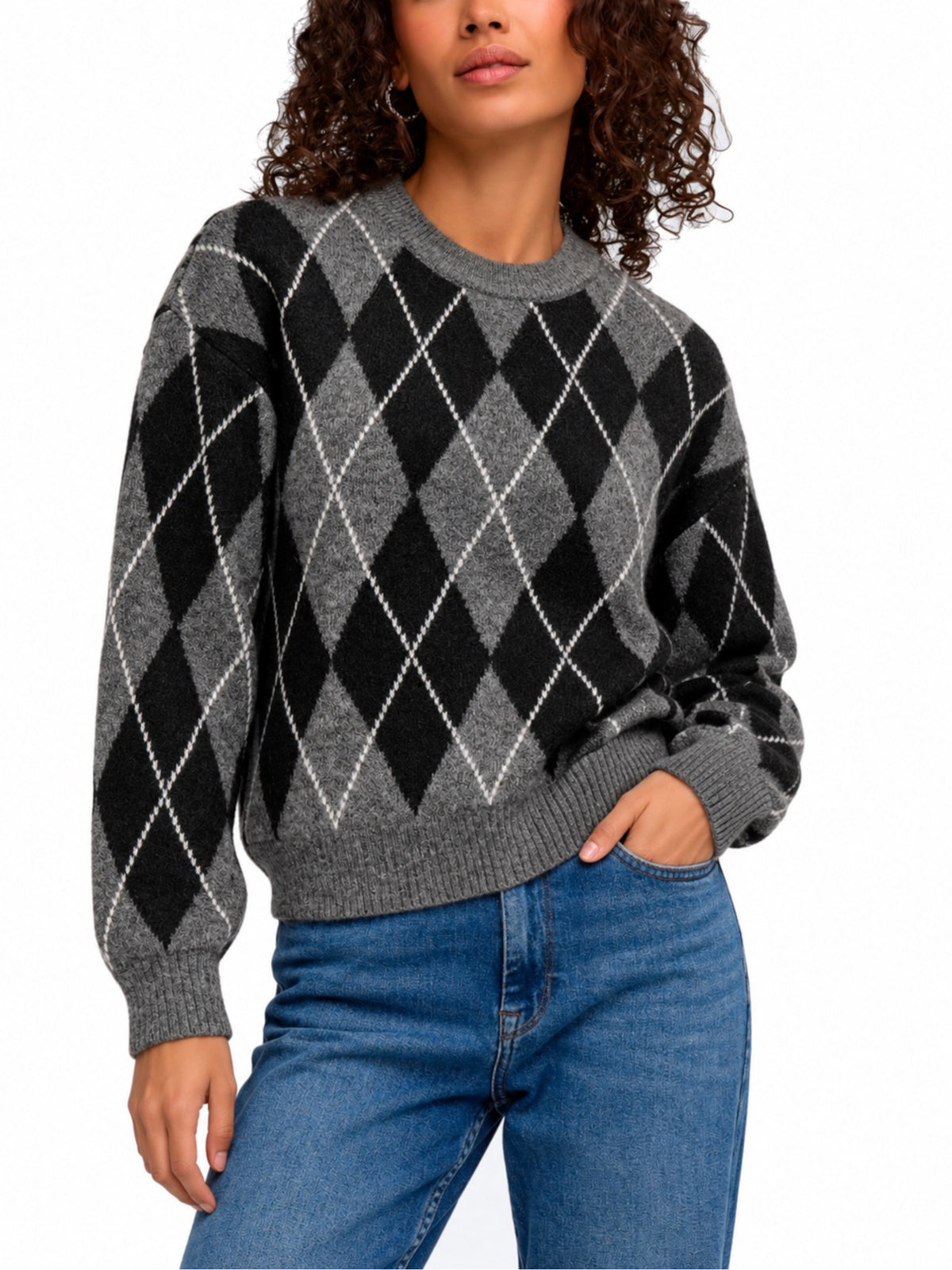 Maglia Jdy Banca Grigia a rombi 15381327 /Dark Grey Melange JDY 