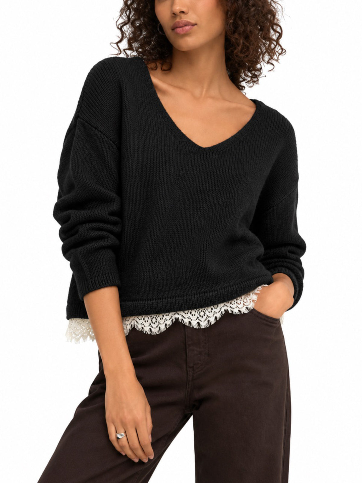 Maglia Jdy Stefane Nera con scollo a V 15382078 /Black JDY 