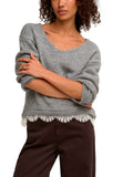 Maglia Jdy Stefane Grigia con scollo a V 15382078 /Light Grey Melange JDY 