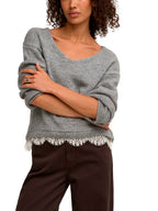 Maglia Jdy Stefane Grigia con scollo a V 15382078 /Light Grey Melange JDY 