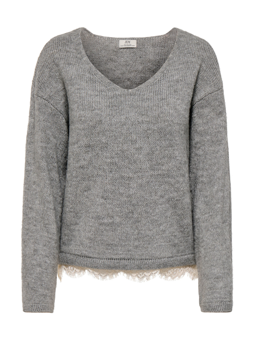 Maglia Jdy Stefane Grigia con scollo a V 15382078 /Light Grey Melange JDY 
