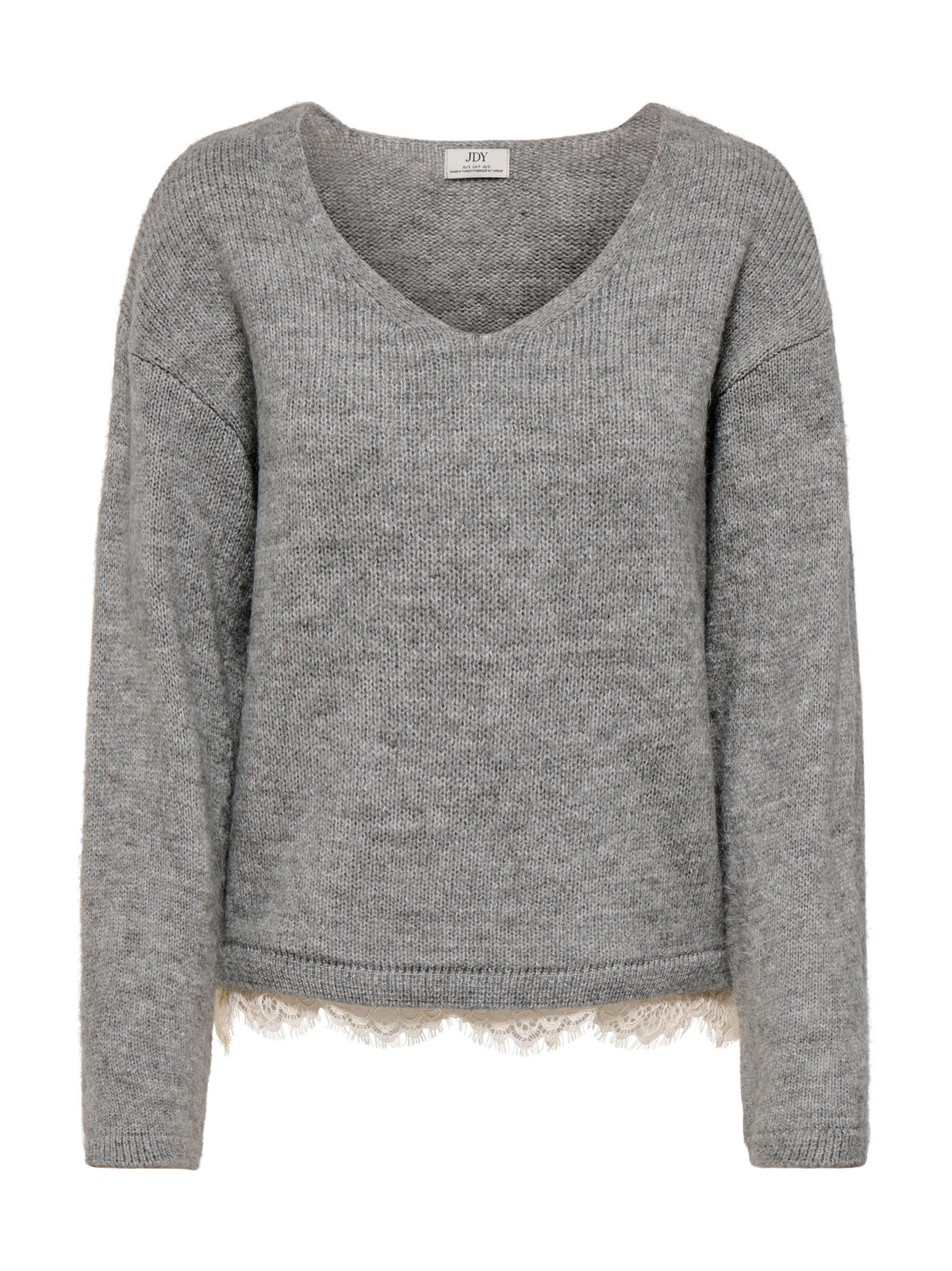 Maglia Jdy Stefane Grigia con scollo a V 15382078 /Light Grey Melange JDY 