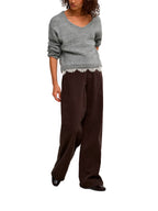 Maglia Jdy Stefane Grigia con scollo a V 15382078 /Light Grey Melange JDY 