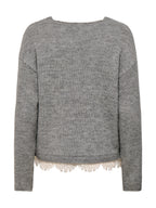 Maglia Jdy Stefane Grigia con scollo a V 15382078 /Light Grey Melange JDY 