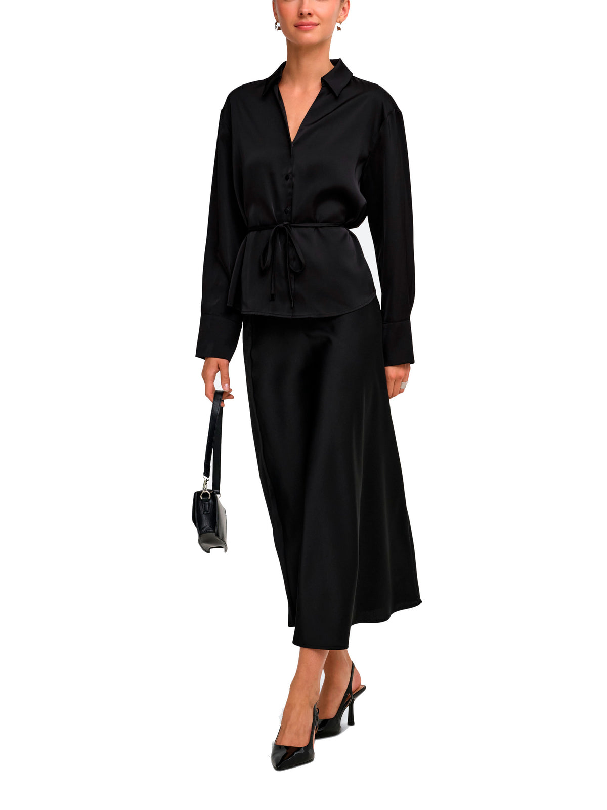 Gonna midi Jdy Aria Nera in tessuto satinato 15382716 /Black JDY 