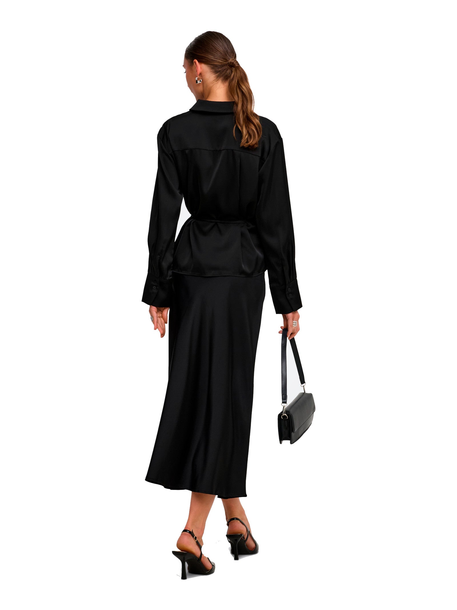 Gonna midi Jdy Aria Nera in tessuto satinato 15382716 /Black JDY 