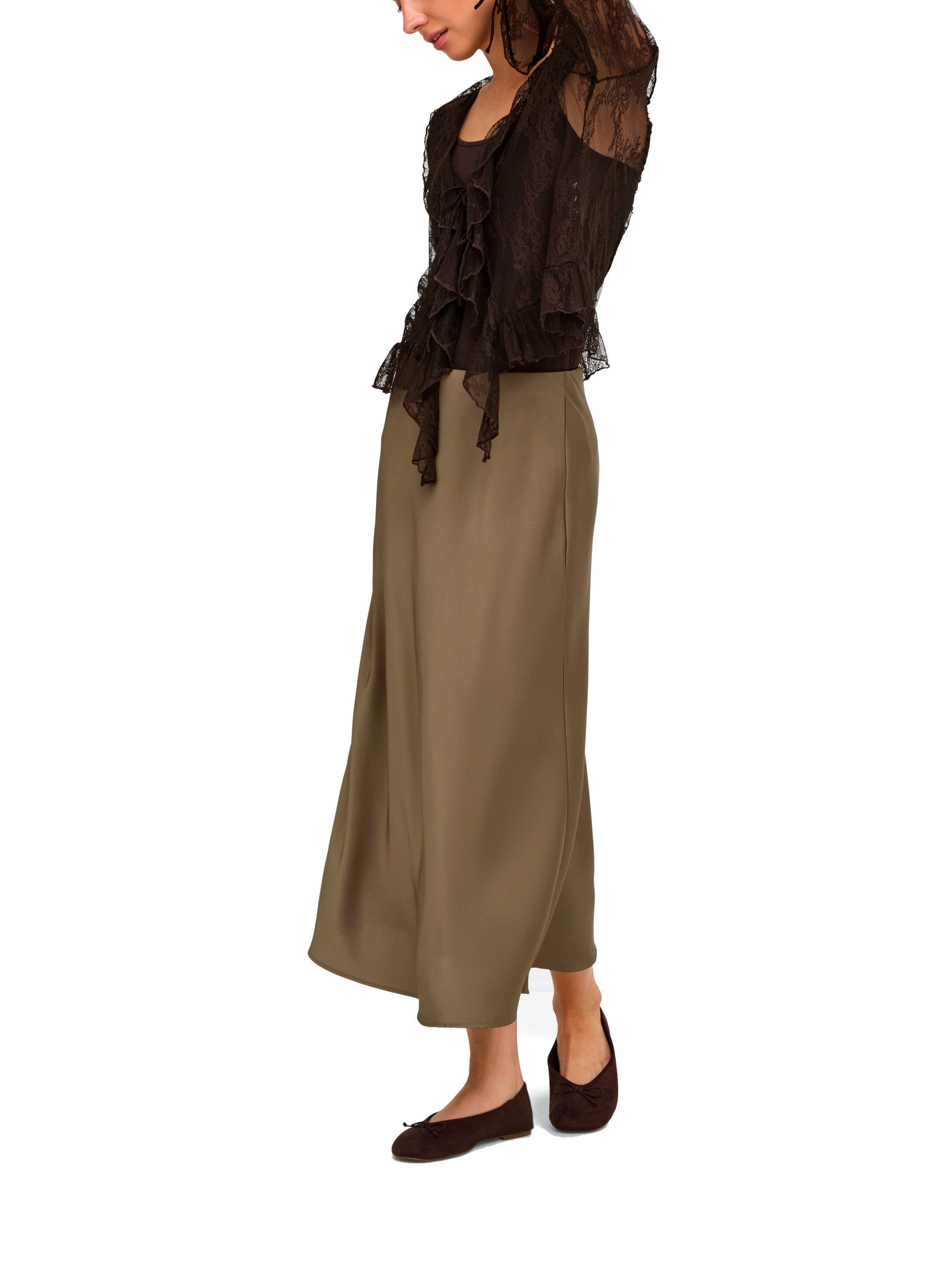 Gonna midi Jdy Aria Bronzo in tessuto satinato 15382716 /Teak JDY 