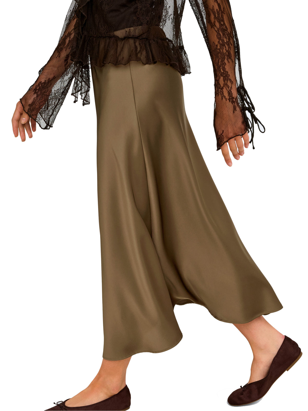 Gonna midi Jdy Aria Bronzo in tessuto satinato 15382716 /Teak JDY 