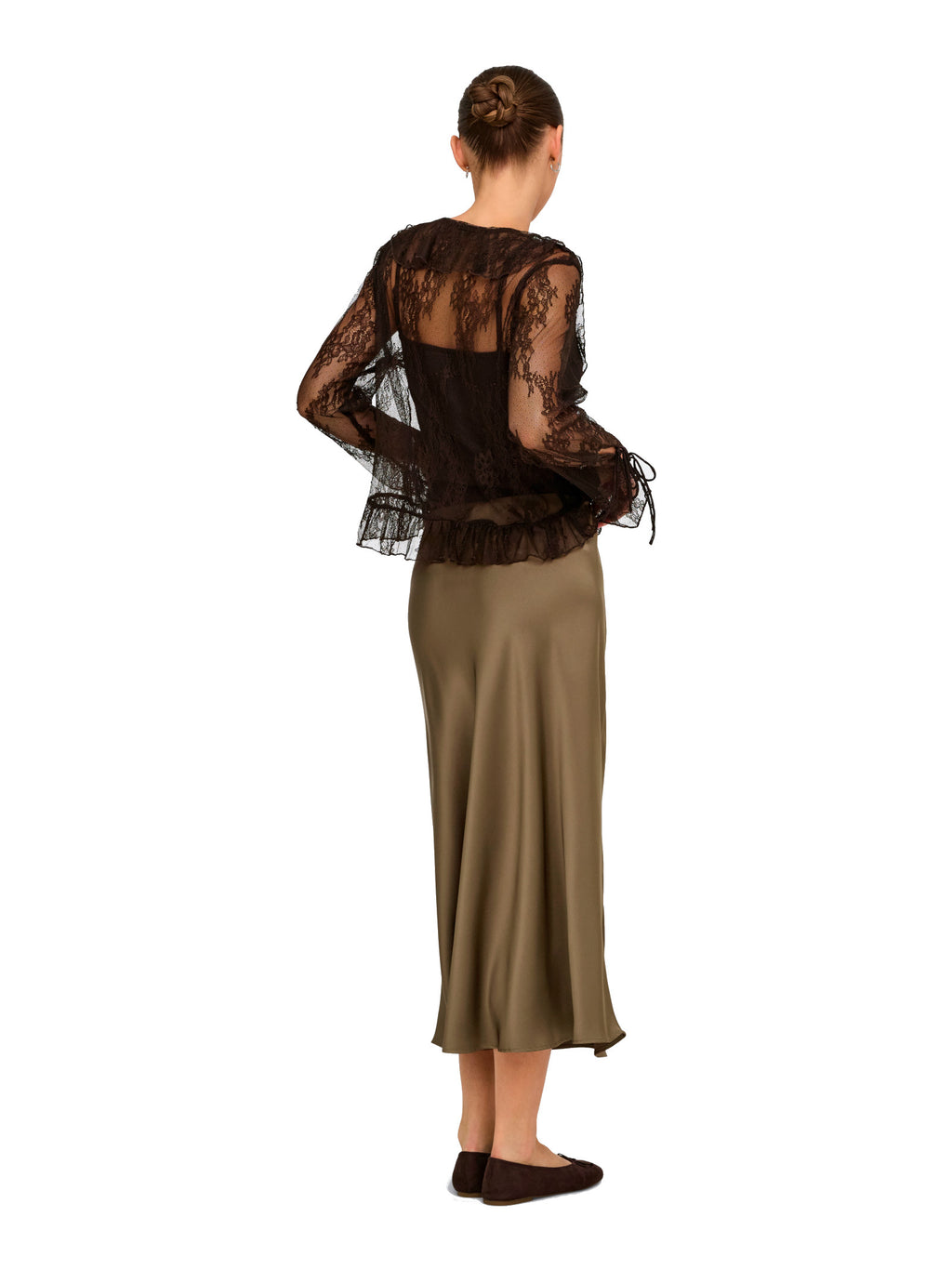 Gonna midi Jdy Aria Bronzo in tessuto satinato 15382716 /Teak JDY 