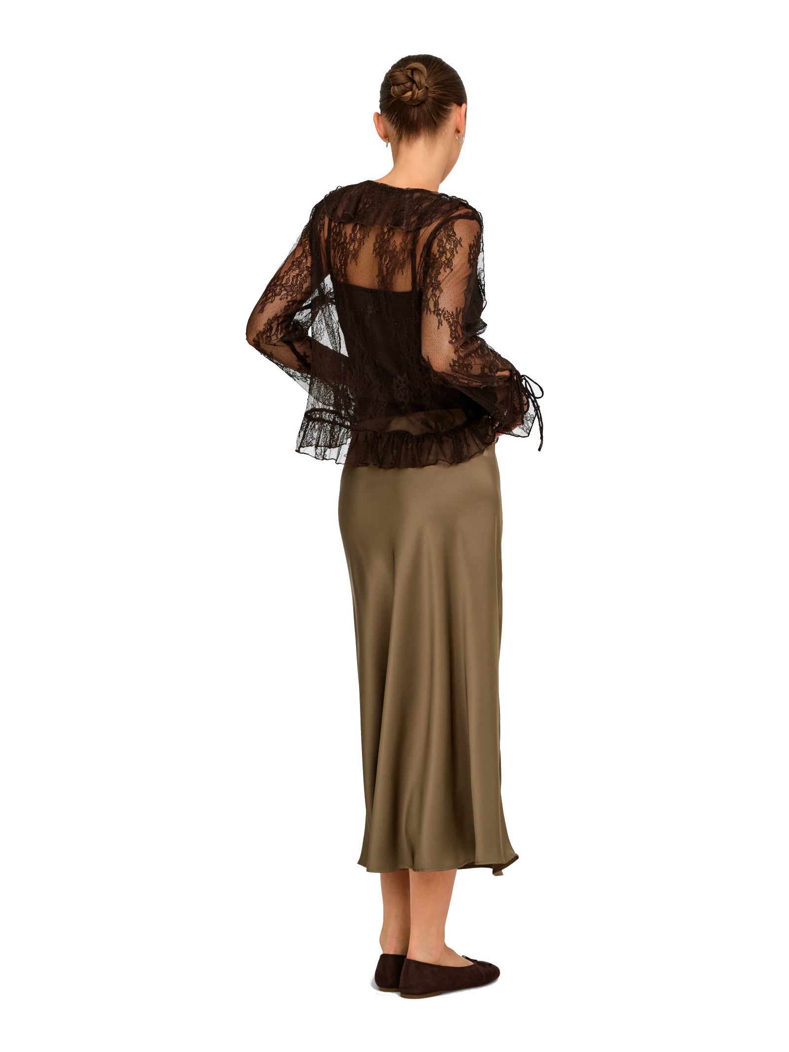 Gonna midi Jdy Aria Bronzo in tessuto satinato 15382716 /Teak JDY 