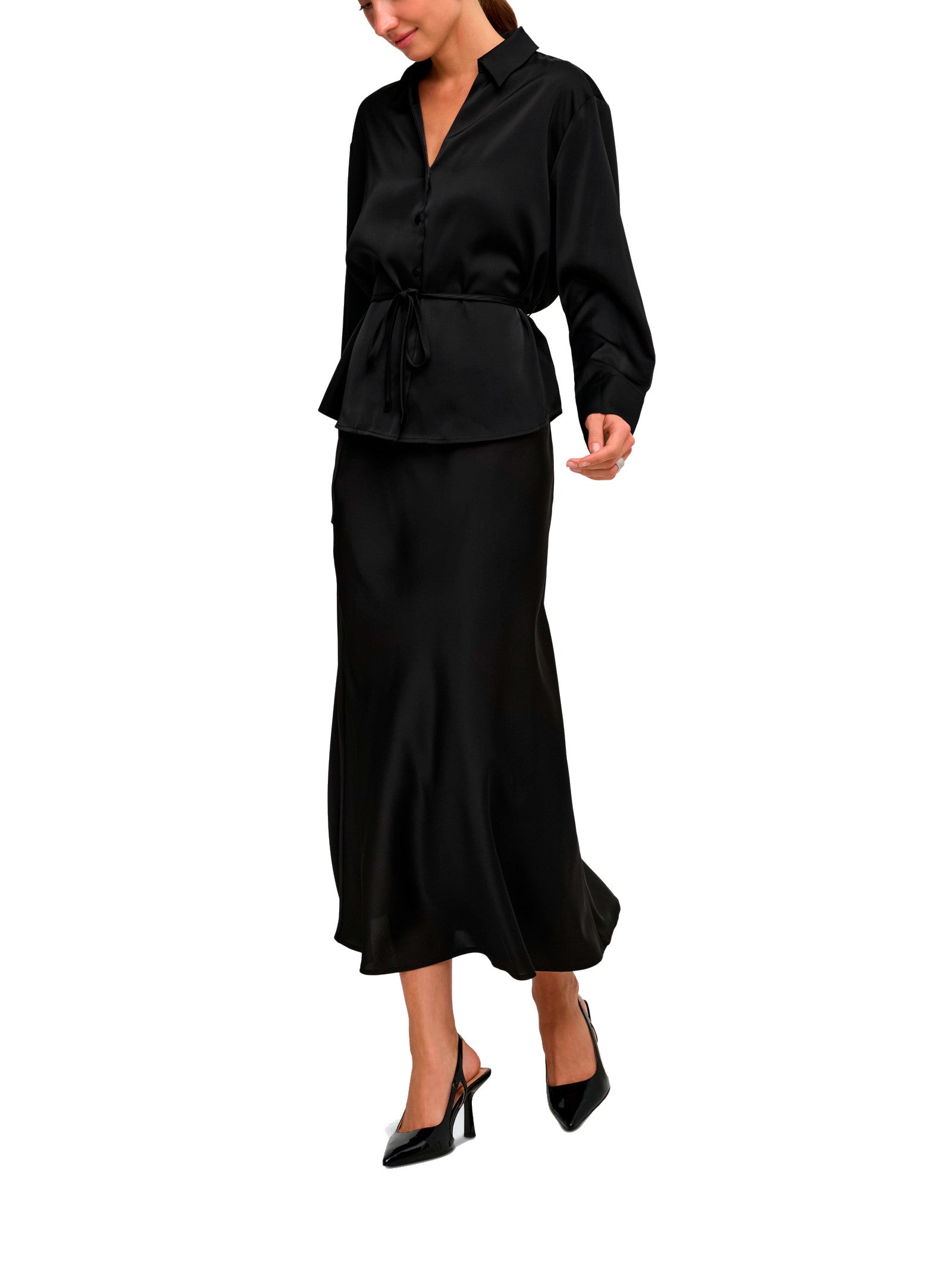 Camicia JDY  Aria Nero in tessuto satinato 15382718 /Black JDY 