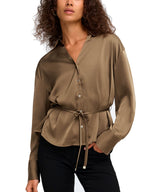 Camicia JDY  Aria Bronzo in tessuto satinato 15382718 /Teak JDY 