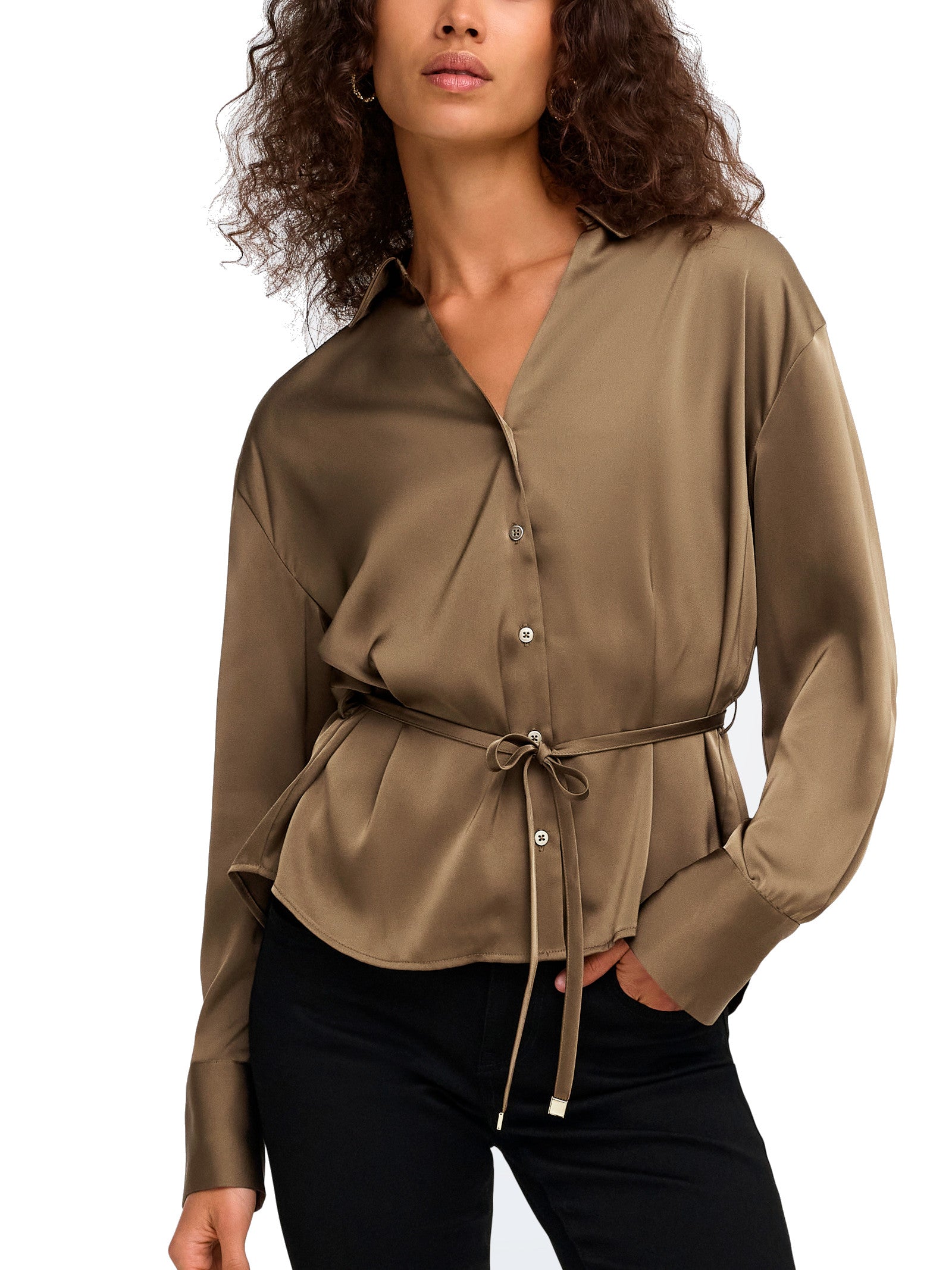 Camicia JDY  Aria Bronzo in tessuto satinato 15382718 /Teak JDY 