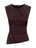 Top JDY Misty Marrone con pizzo 15382759 /Chocolate Plum JDY 