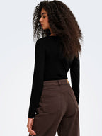 T-shirt JDY Irena Nero con scollo a V 15382786 /Black JDY 