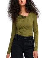 T-shirt JDY Irena  Verde con scollo a V 15382786 /Dark Olive JDY 