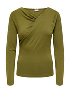 T-shirt JDY Irena  Verde con scollo a V 15382786 /Dark Olive JDY 