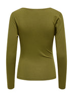 T-shirt JDY Irena  Verde con scollo a V 15382786 /Dark Olive JDY 