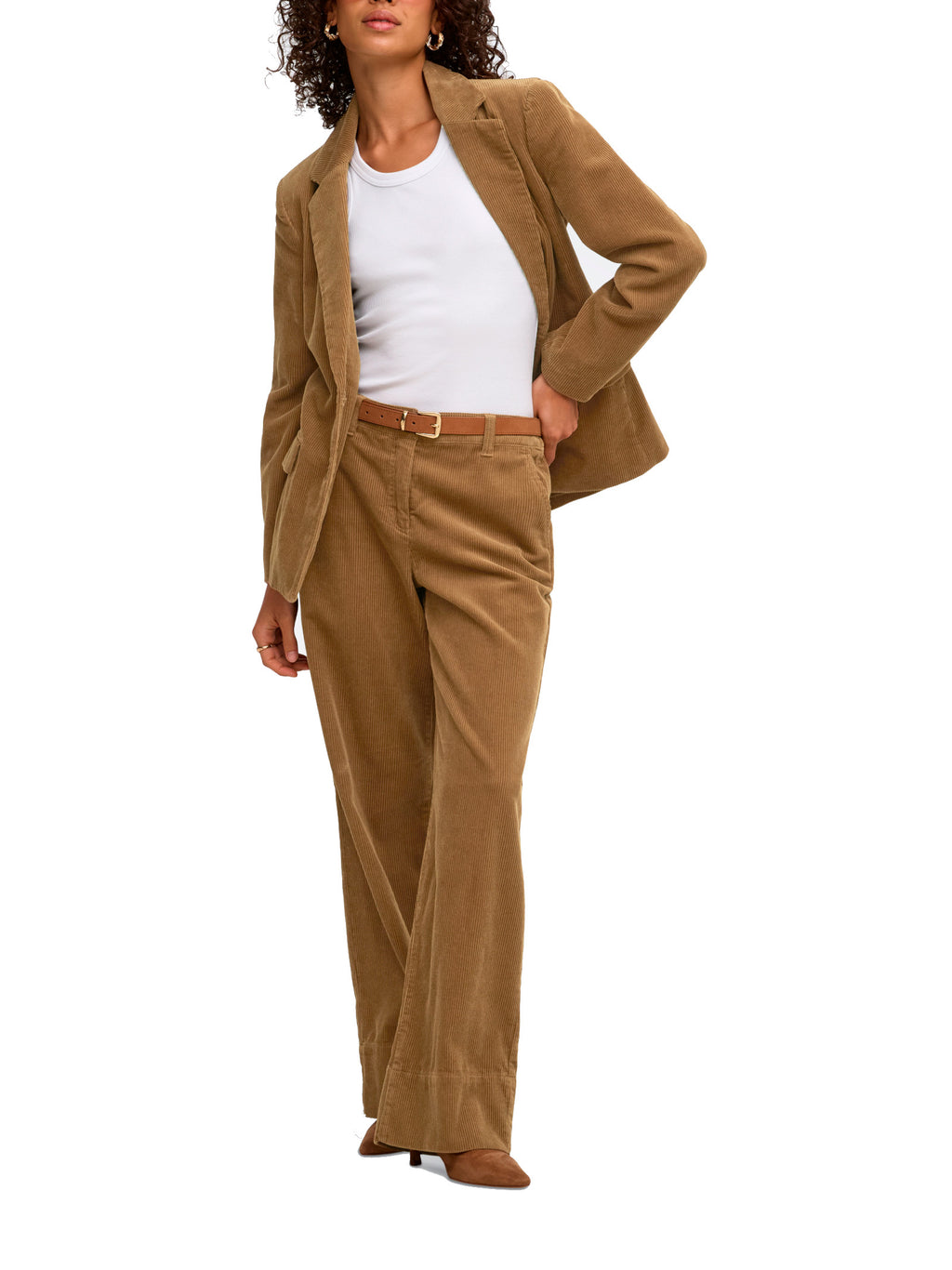 Pantalone Jdy  Shira Cammello in velluto a coste 15382888 /Otter JDY 