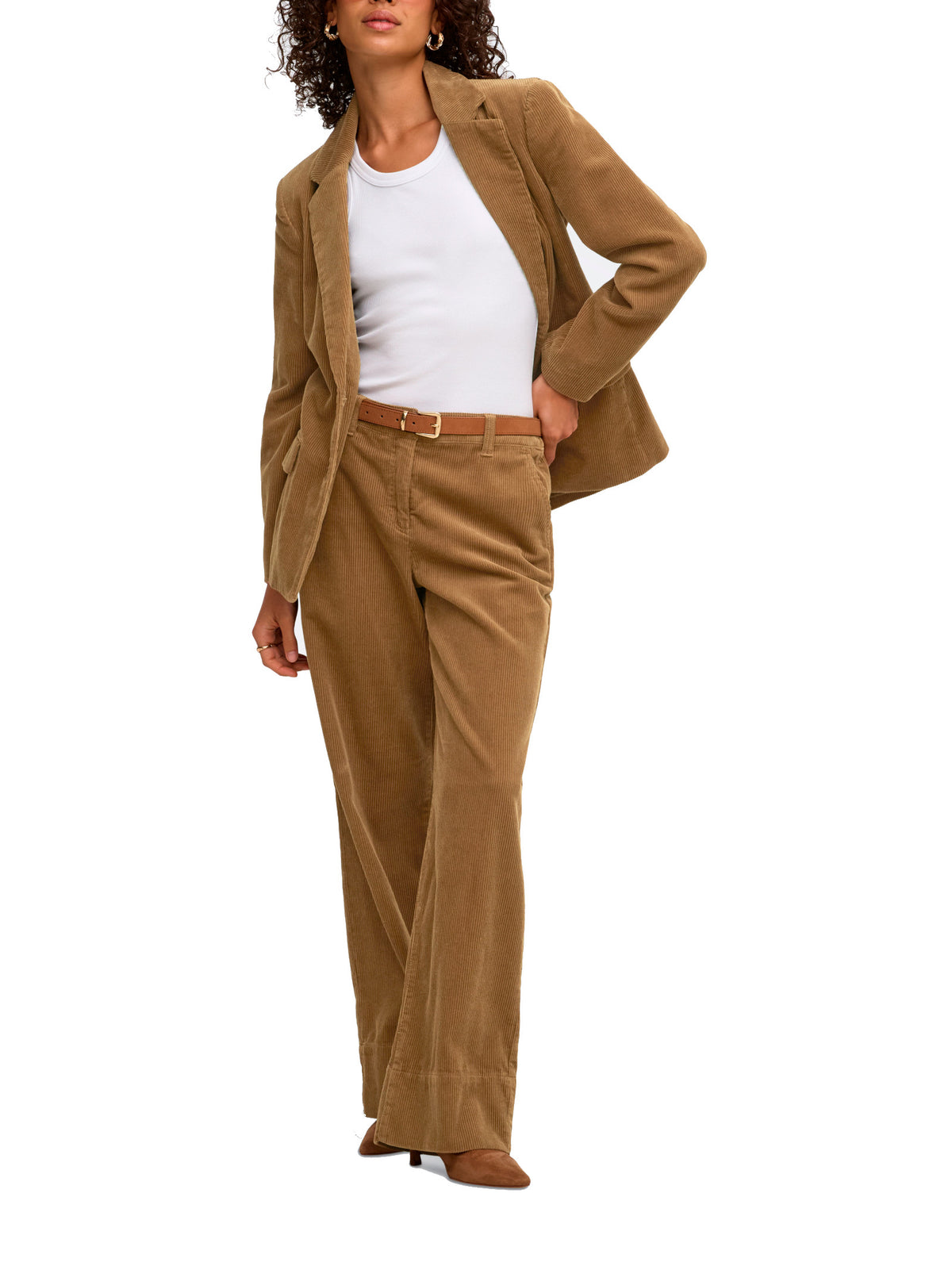 Pantalone Jdy  Shira Cammello in velluto a coste 15382888 /Otter JDY 