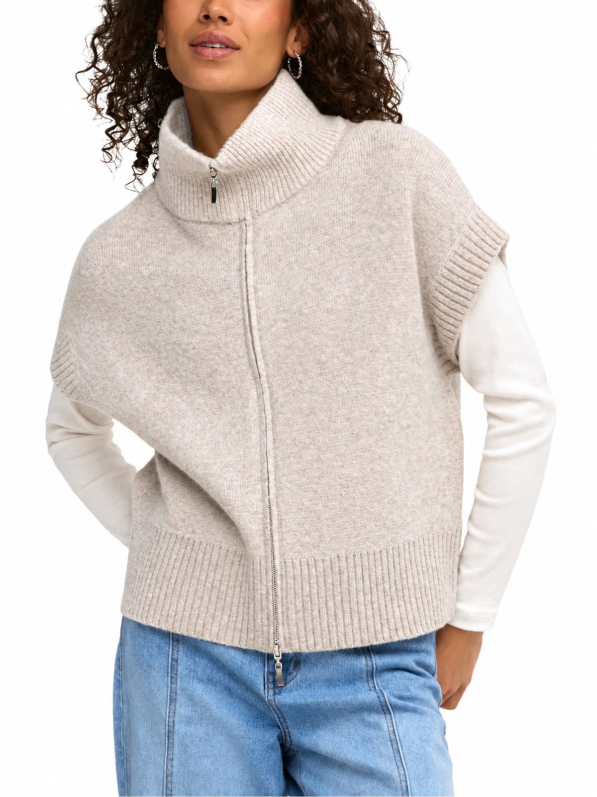 Gilet in maglia JDY Lea Beige 15382986 /Natural Melange JDY 