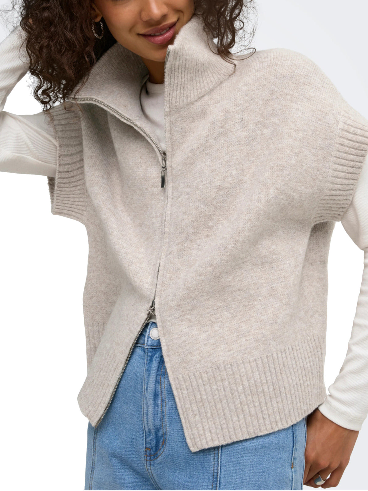 Gilet in maglia JDY Lea Beige 15382986 /Natural Melange JDY 