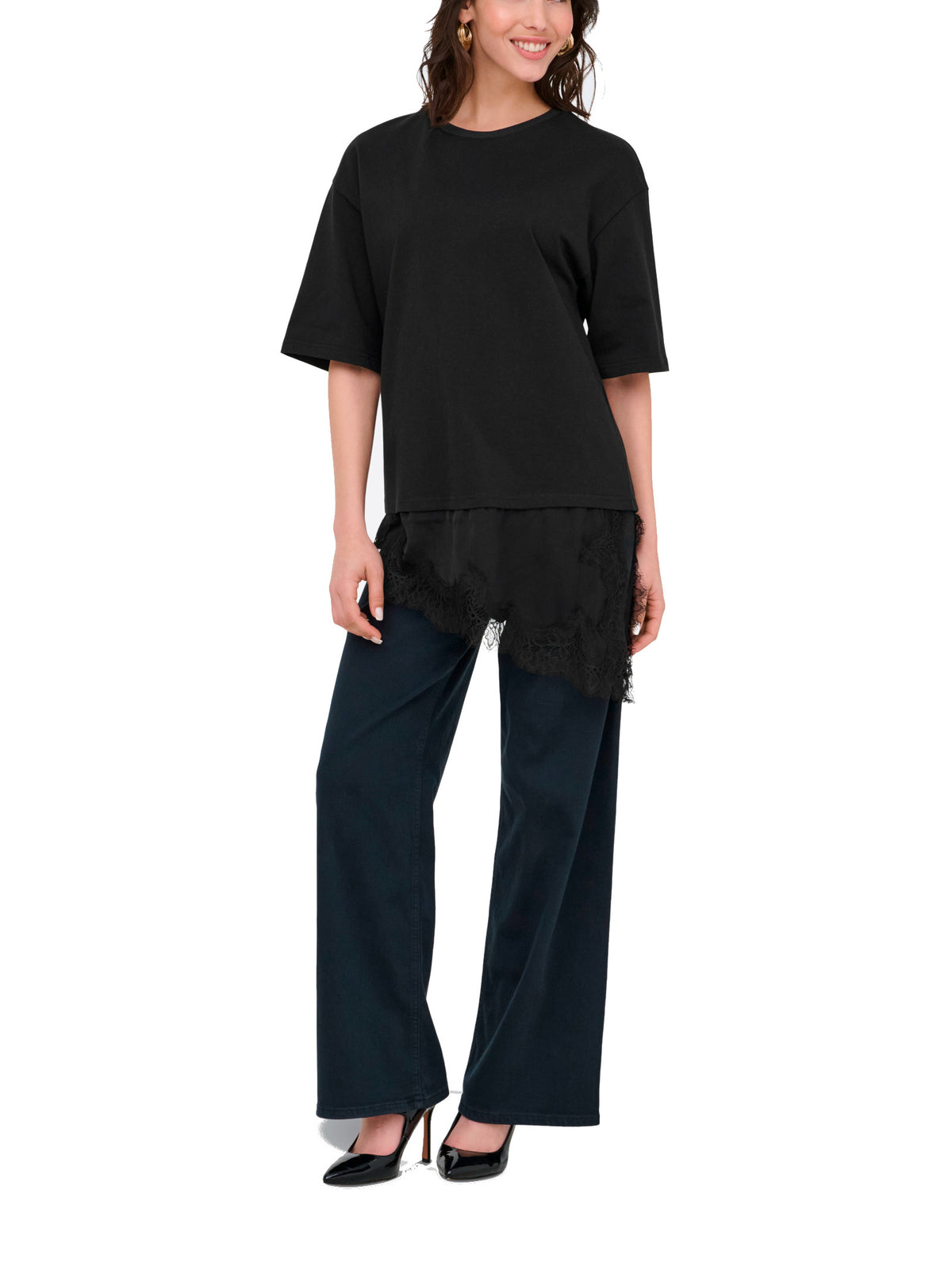 T-shirt Jdy Alma Nera dal fit over 15384230 /Black JDY 