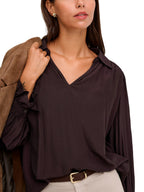 Blusa JDY Marta Marrone con scollo a V 15385238 /Chocolate Plum JDY 