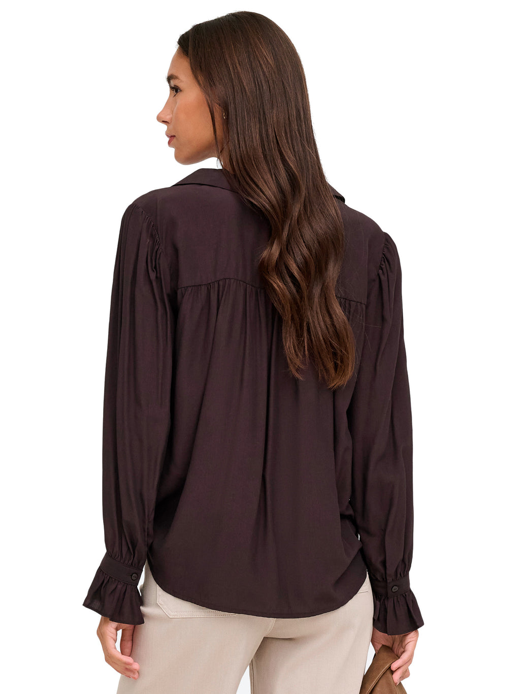 Blusa JDY Marta Marrone con scollo a V 15385238 /Chocolate Plum JDY 