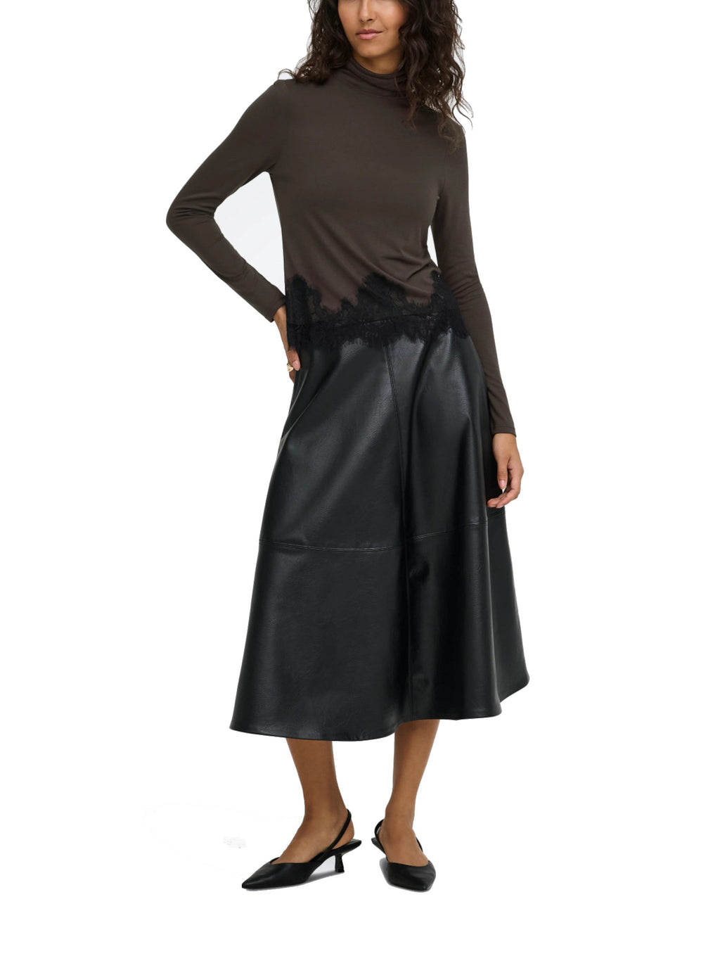 T-shirt JDY Sara Marrone Dolcevita 15387807 /Mulch JDY 