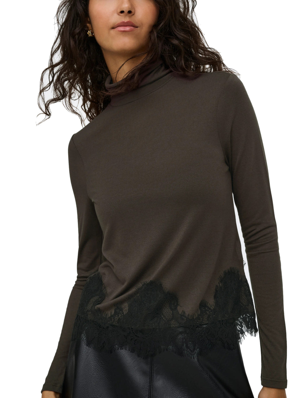 T-shirt JDY Sara Marrone Dolcevita 15387807 /Mulch JDY 