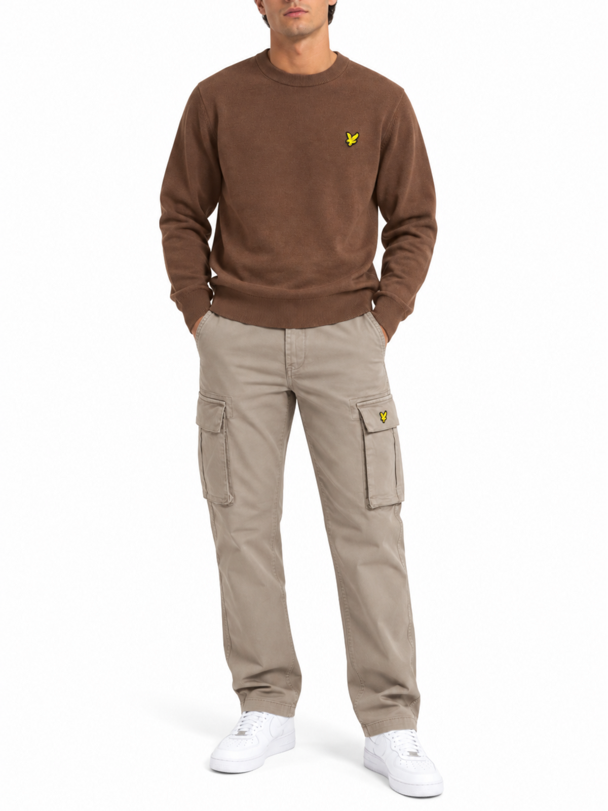 Maglia Lyle & Scott Marrone misto lana merino KN2110VC EBONY LYLE & SCOTT 