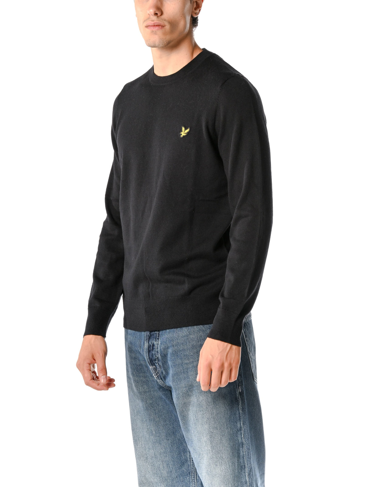 Maglia Lyle & Scott Nero misto lana merino KN2110VC JET BLACK LYLE & SCOTT 