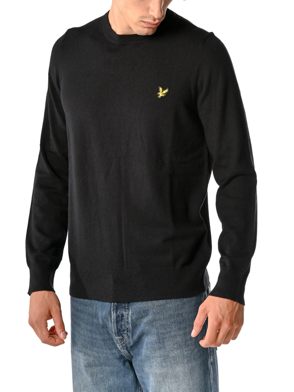 Maglia Lyle & Scott Nero misto lana merino KN2110VC JET BLACK LYLE & SCOTT 