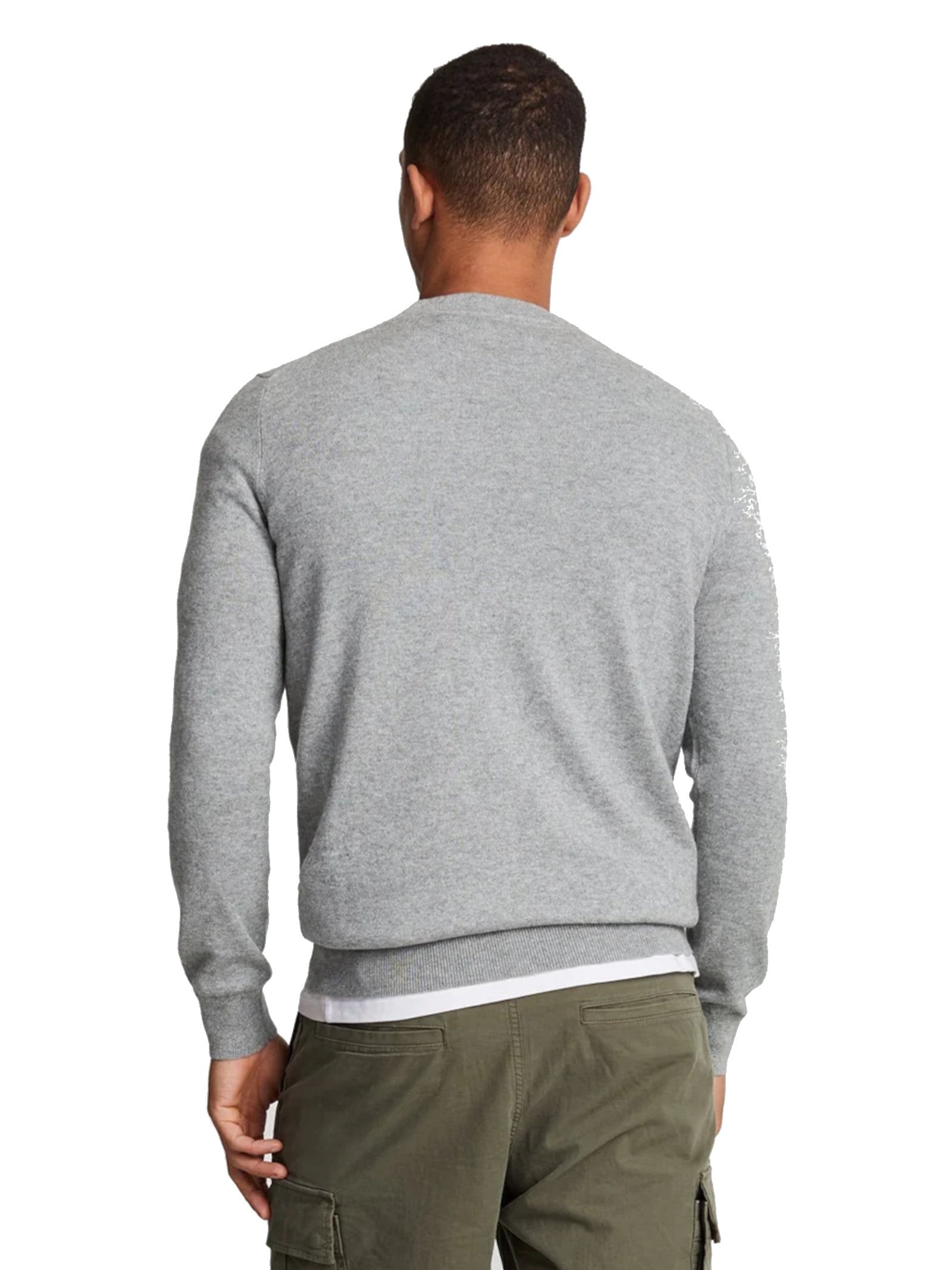 Maglia Lyle & Scott Grigio misto lana merino KN2110VC MID GREY LYLE & SCOTT 