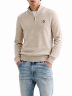 Maglia Lyle & Scott Beige mezza zip misto lana merino KN2112VC COVE LYLE & SCOTT 