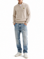Maglia Lyle & Scott Beige mezza zip misto lana merino KN2112VC COVE LYLE & SCOTT 