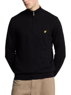 Maglia Lyle & Scott Nero mezza zip misto lana merino KN2112VC JET BLACK LYLE & SCOTT 
